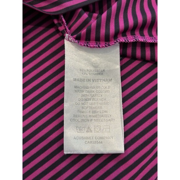FootJoy Polo Shirt Mens Medium Pink Black Striped Casual Outdoor Golf - Picture 5 of 7